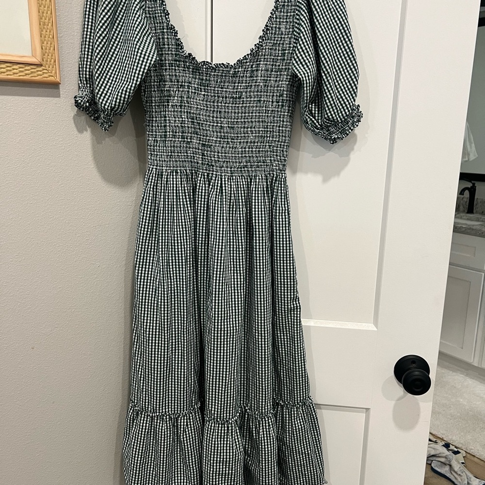 Green and White Gingham Hill House Nap Dress